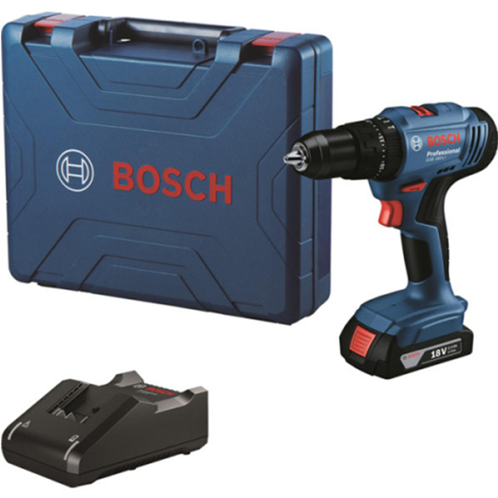 Акумуляторний ударний дриль-шуруповерт Bosch GSB 183-Li Professional, 1 акб GAL 18V-20 2 Ah та з/п, у кейсі