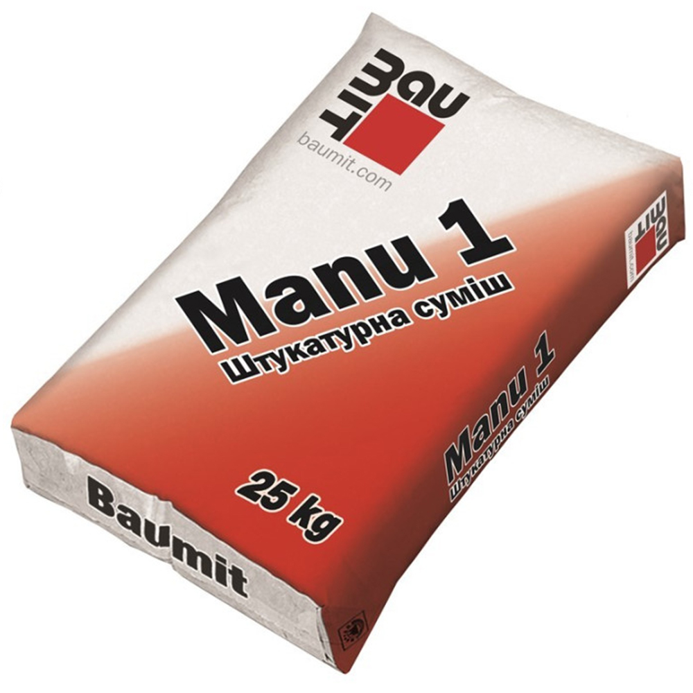 Manu-1 цементно-вапняна штукатурка суміш для ручного нанесення 25 кг