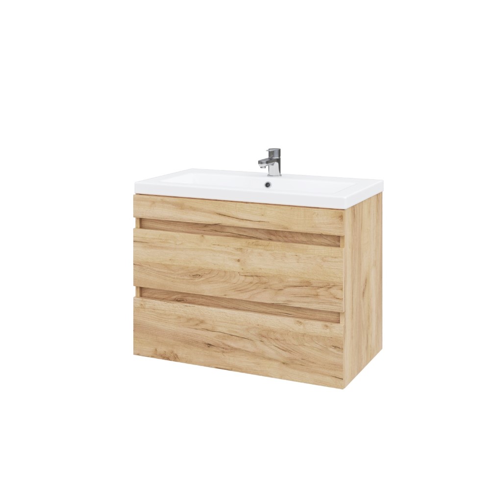 Тумба підвісна MEBLIBUD RENE 80 з 2-ма шухлядами з умивальником Cers 80см