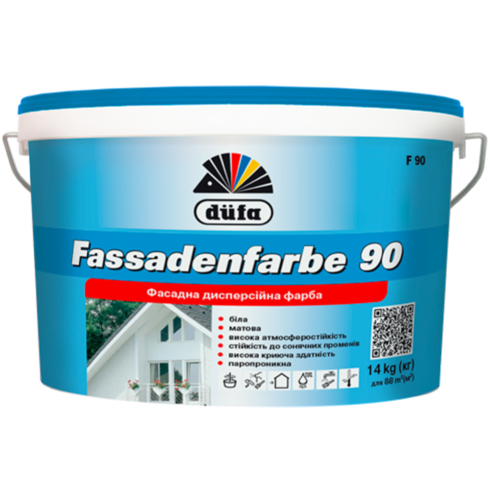 Синтетична фасадна фарба Дюфа - Fassedenfarbe F90, 14кг
