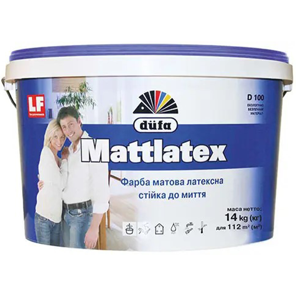 Латексна матова фарба Mattlatex D100, 14кг