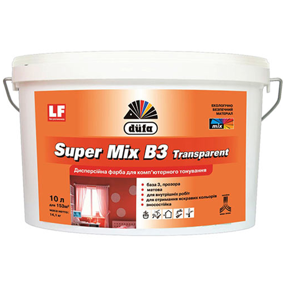 Декоративна фарба для колорування Super Mix B3 transparent, 2,5л