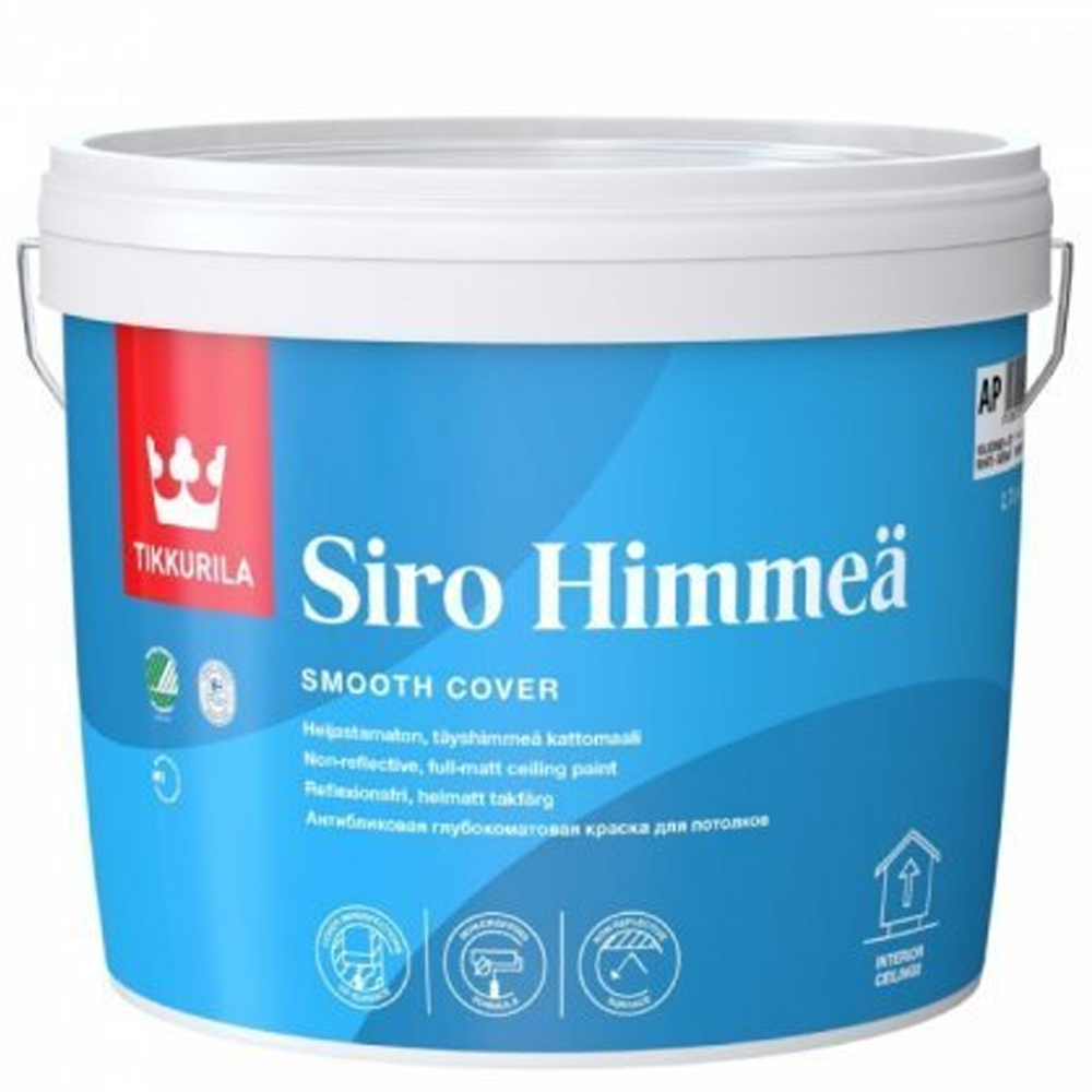 Матова акрилатна фарба для стелі Siro Himmeä (Сіро Мат), базис "AP", 9 л
